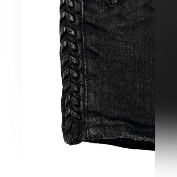 PIERRE BALMAIN |  Black  Washed Denim Mini Skirt - Picture 4 of 7